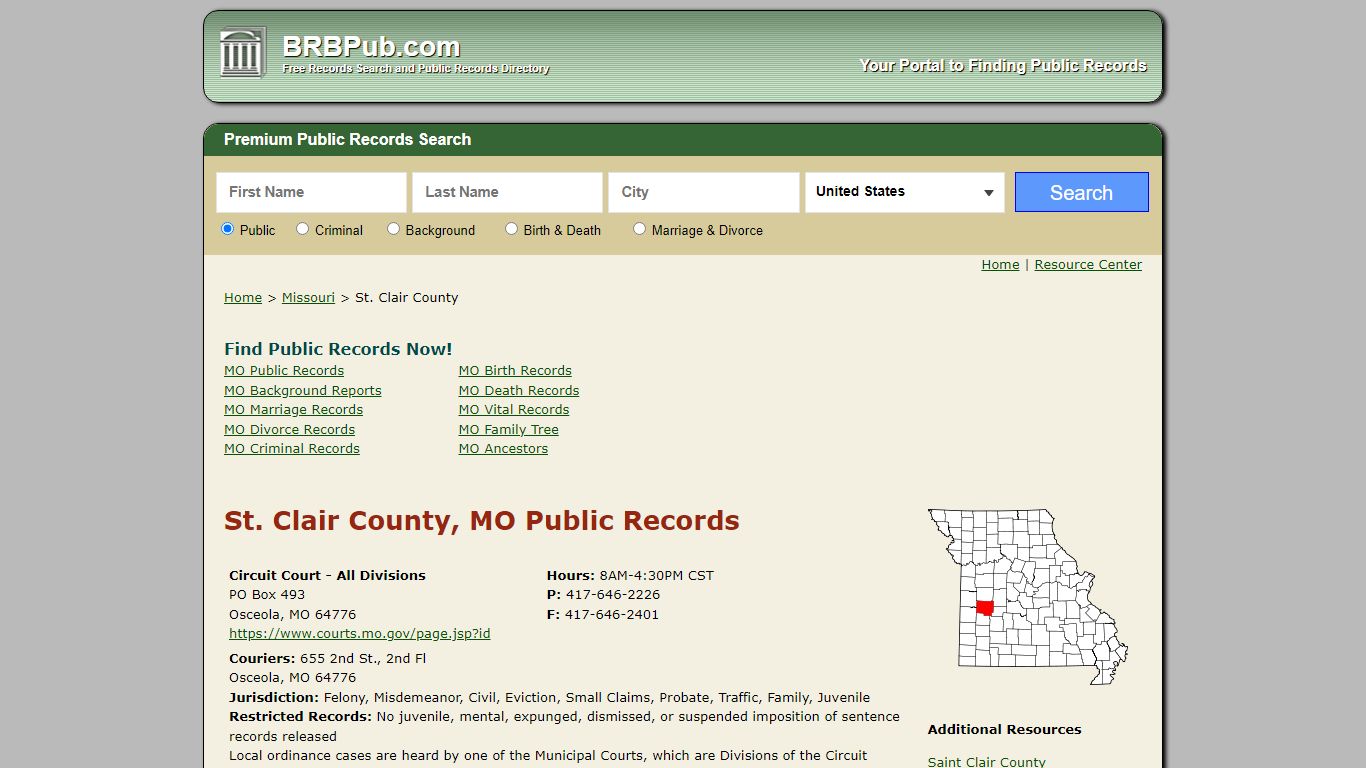 St. Clair County Public Records | Search Missouri ...